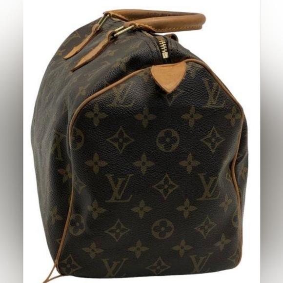 Louis Vuitton Speedy 30 Brown Monogram Coated Canvas Satchel Handbag - Picture 6 of 8